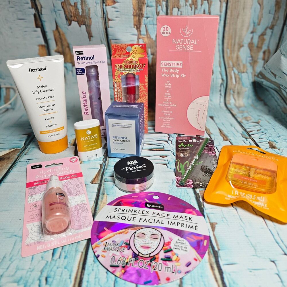 NEW Beauty Lot Skincare Makeup Wax Strips Face Mask Retinol Native Deodorant